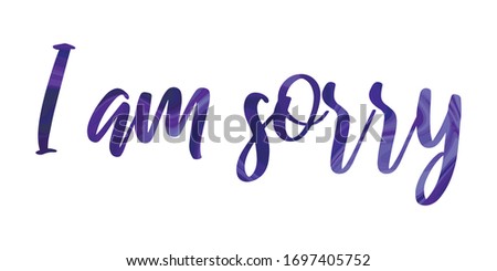 I am sorry Colorful isolated vector saying