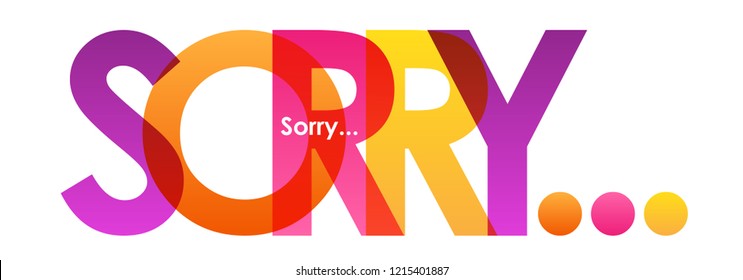 SORRY colorful letters banner