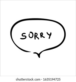 Sorry comic text vector illustration on white background