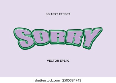 "sorry" creative 3d text effect design