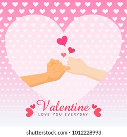 I'm sorry don't be angry cross finger hands form on white heart pink background of love for valentine's day, greeting invitation wedding card flat design, romance, sweet ,vector illustration.