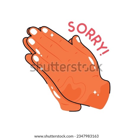 Sorry doodle vector outline Sticker. EPS 10 file