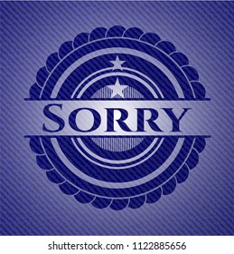 Sorry emblem with denim high quality background