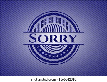 Sorry emblem with denim texture