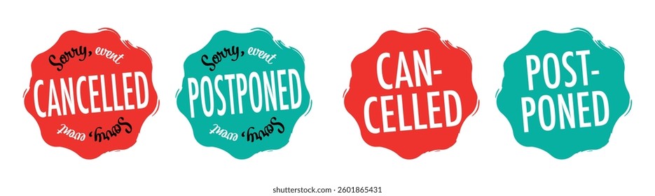 Sorry, event cancelled or postponed (English spelling)	