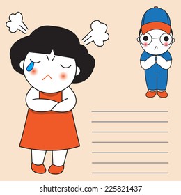 I'm Sorry For Everything, Don't Push Me Away paper note illustration set