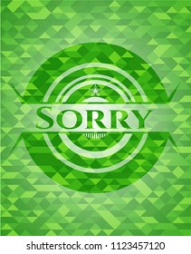 Sorry green mosaic emblem
