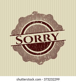 Sorry grunge stamp