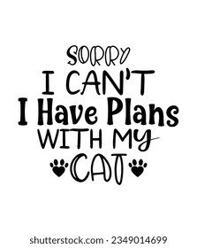 Sorry i can’t i have plans with my cat, Christmas SVG, Funny Christmas Quotes, Winter SVG, Merry Christmas, Santa SVG, typography, vintage, t shirts design, Holiday shirt