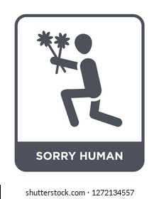 Sorry Human Icon Vector On White Background, Sorry Human Trendy Filled Icons From Feelings Collection, Sorry Human Simple Element Illustration