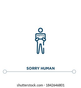 sorry human outline vector icon. simple element illustration. sorry human outline icon from editable feelings concept. can be used for web and mobile
