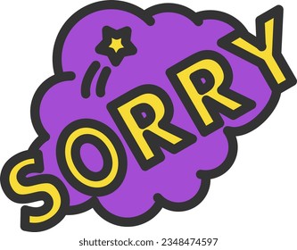 Sorry Icon image. Suitable for mobile application.