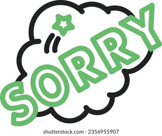 Sorry Icon image. Suitable for mobile application.