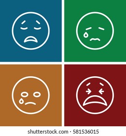 sorry icons set. Set of 4 sorry outline icons such as 