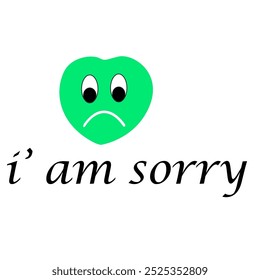 I am sorry letter on white background.