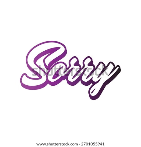 Sorry Lettering Vector - Sorry Typography logo design. Sorry Calligraphy Text Stock Illustration