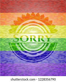 Sorry lgbt colors emblem 