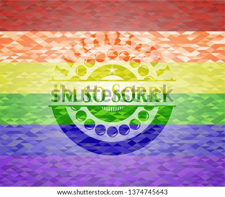 I'm so Sorry lgbt colors emblem 