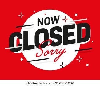 Sorry Now Closed Announcement Banner Shop Stock Vector (Royalty Free