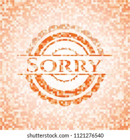 Sorry orange mosaic emblem