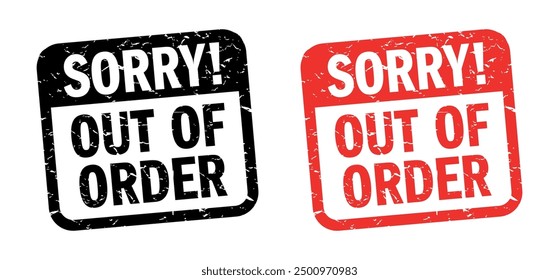 "Sorry! Out of order" stamp