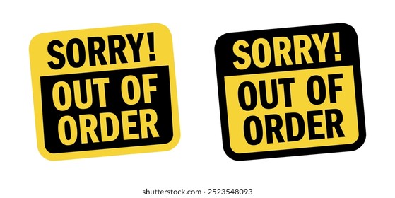 "Sorry! Out of order" stamp