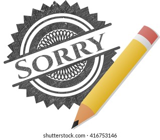 Sorry pencil emblem