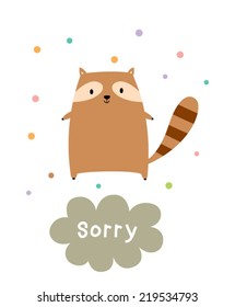 sorry raccoon vector
