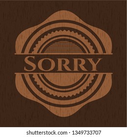 Sorry realistic wooden emblem