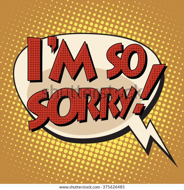 Sorry Retro Comic Bubble Book Style Stock Vector Royalty Free