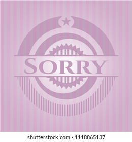 Sorry retro pink emblem
