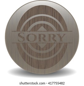 Sorry retro style wooden emblem