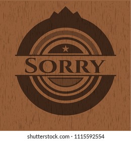  Sorry retro wood emblem