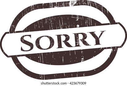Sorry rubber grunge stamp