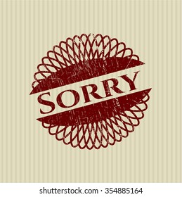 Sorry rubber grunge texture seal