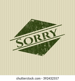 Sorry rubber grunge texture stamp