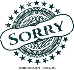 Sorry rubber stamp