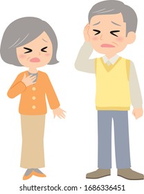sorry and sad grandma and grandpa illust
