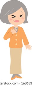 sorry and sad grandma illust