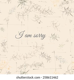 I Am Sorry seamless pattern in abstract style