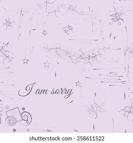 I Am Sorry seamless pattern in abstract style