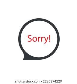 sorry sign on white background