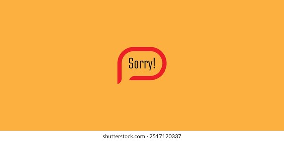 sorry sign on yellow background