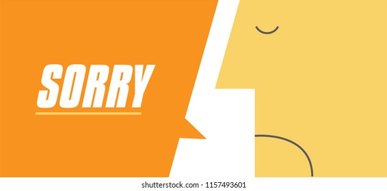 Sorry speech bubble vector illustration . Man saying Sorry. Business and Digital marketing concept for website and banners promotions