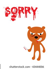 sorry teddy card