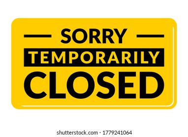 Sorry temporarily closed, notification due to covid-19 restrictions