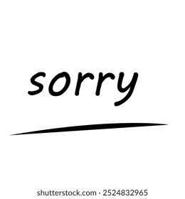 Sorry text on white background.