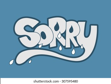 Sorry typography design/Greeting card template with text /Rounded font vector