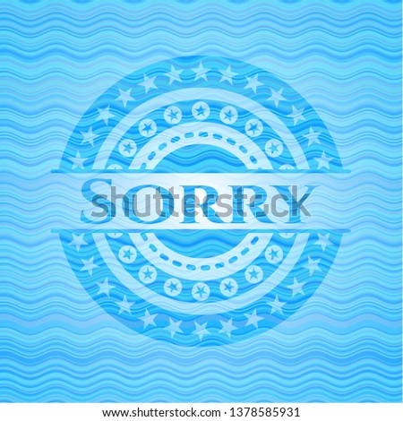 Sorry water wave emblem background.