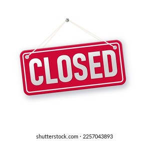 sorry we are closed. background.design closed banner on door store template. Signboard with a rope. Abstract concept for businesses, site, shop services element